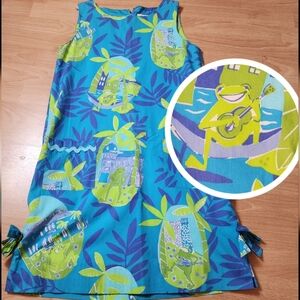Lilly Pulitzer Frog Negresco Lagoon Green Serenade Sleeveless Dress Size 6 VTG